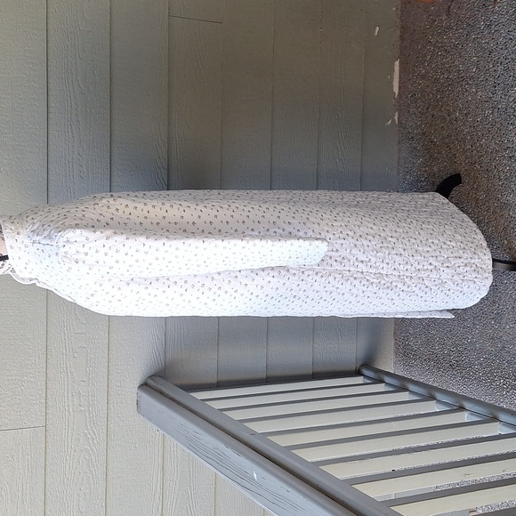 The Vermont Country Store Mini Floral Cotton Quilted House Coat Size M White - Picture 8 of 15